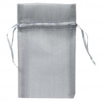 Organza drawstring pouch (Silver)-2 3/4